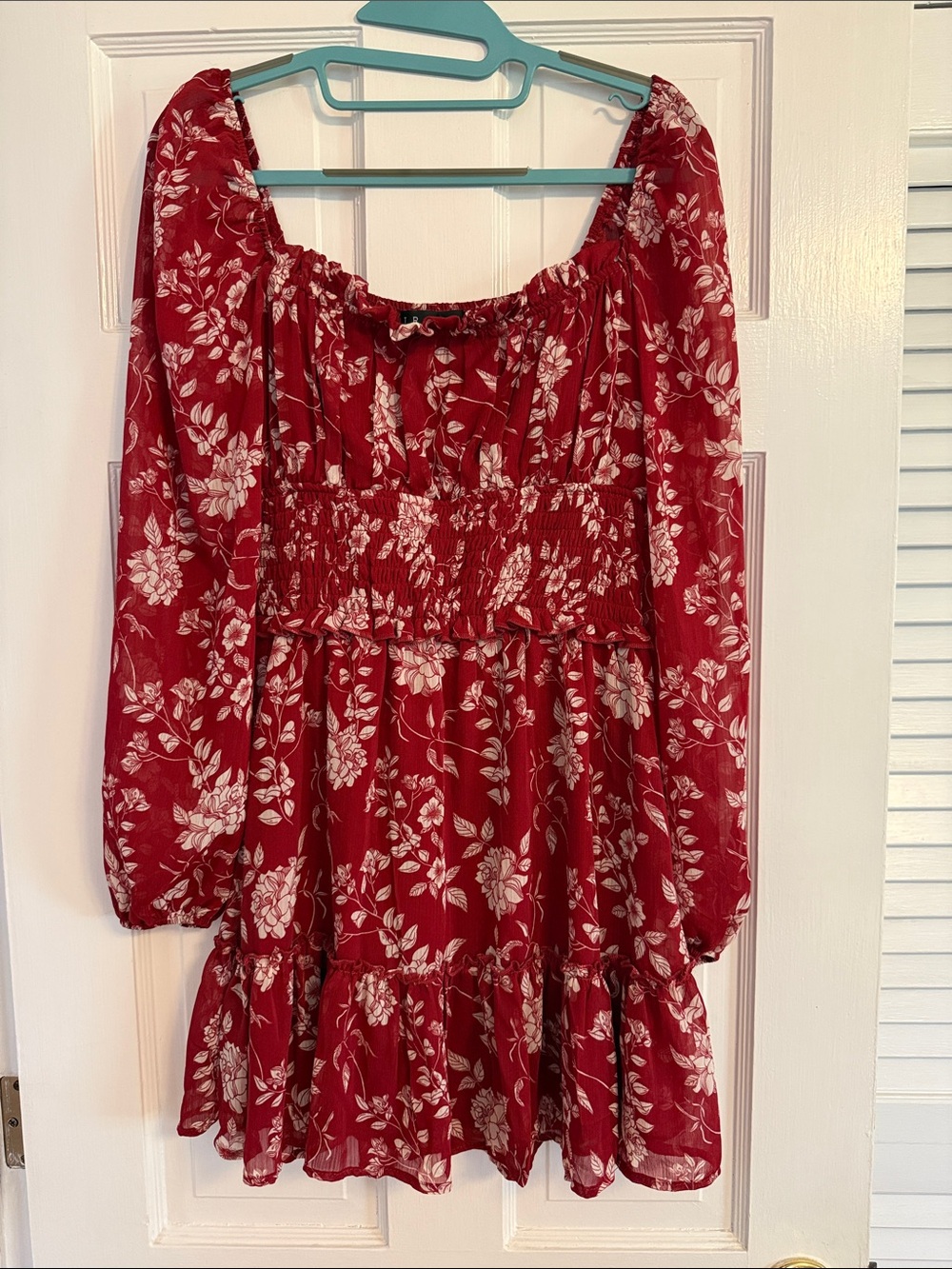 Trixxi Red Floral Off-the-Shoulder Mini